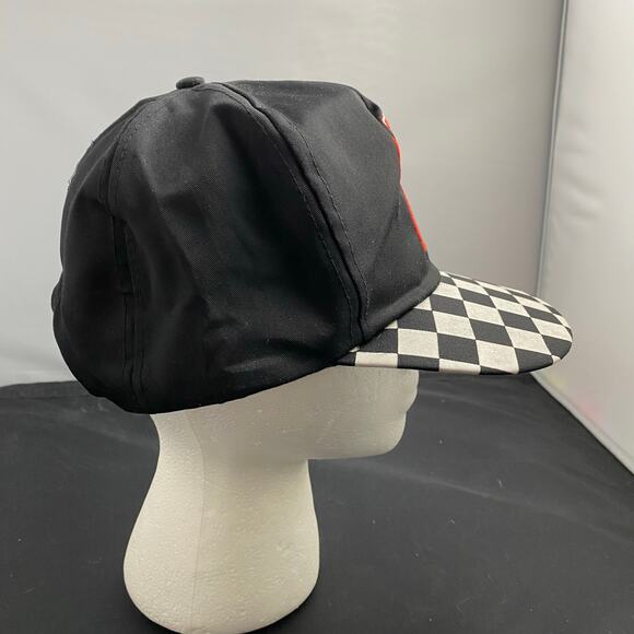 Vintage Seagram's 7 Checkered Bill Racing Cap Black Red Crown Hat - Picture 2 of 6